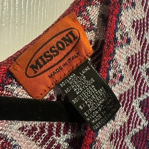 MISSONI ZigZag Fringe Poncho or Scarf Multi-Metallic ONE SIZE 2 Way wear - Picture 4 of 4